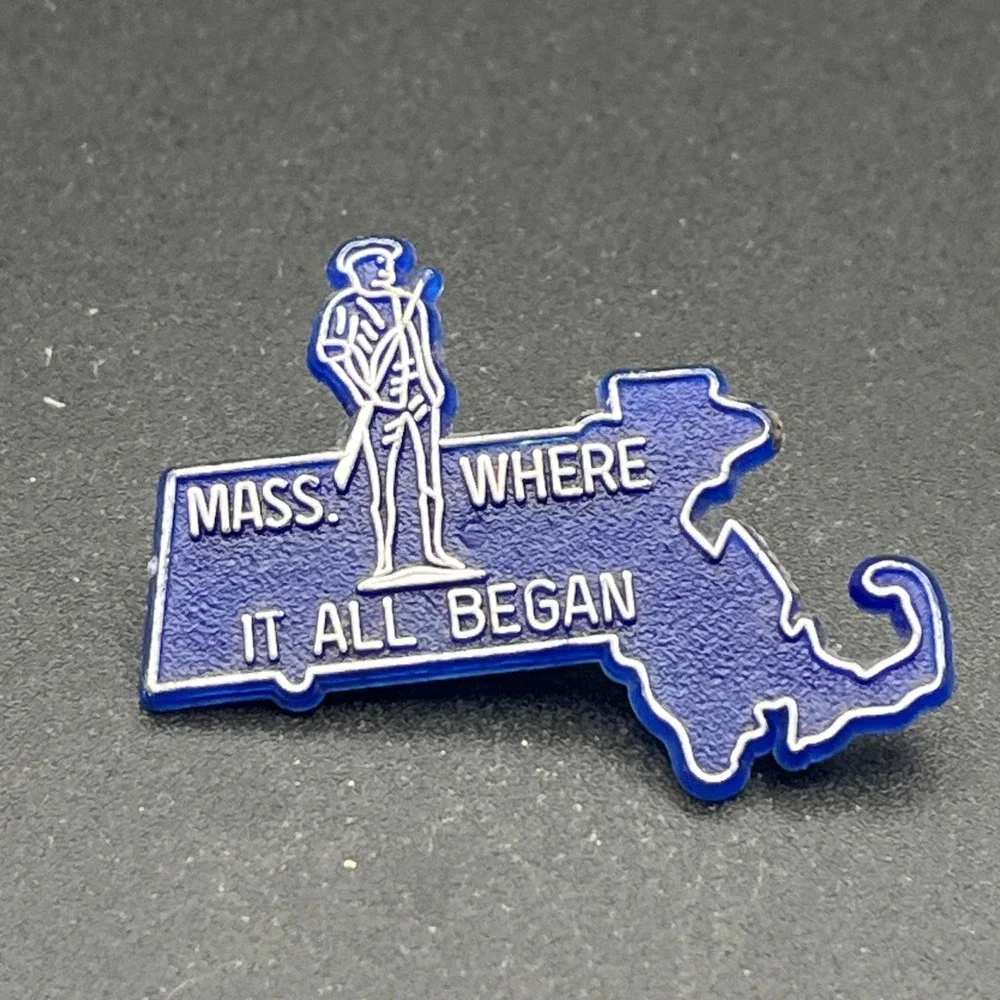 Massachusetts Where It All Began United States Of America Plastic Lapel Hat‎ Pin